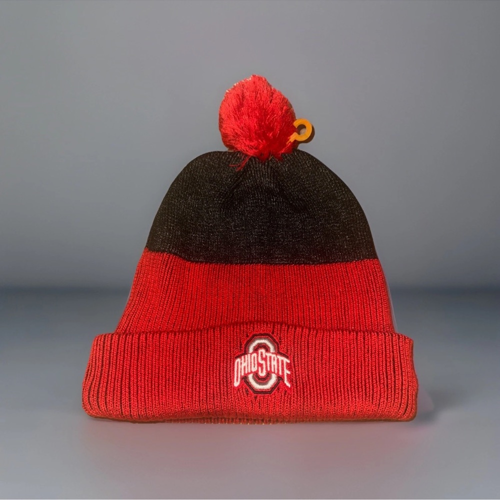Ohio State Buckeyes Puff Ball Beanie Hat OSU